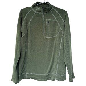 Yukon Wool high neck quarter zip pullover sweater green men's size L